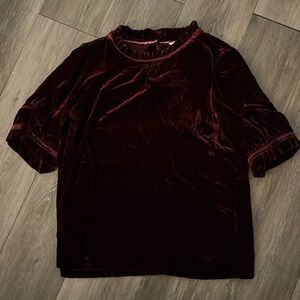 Boden wine velvet top. Size 12.